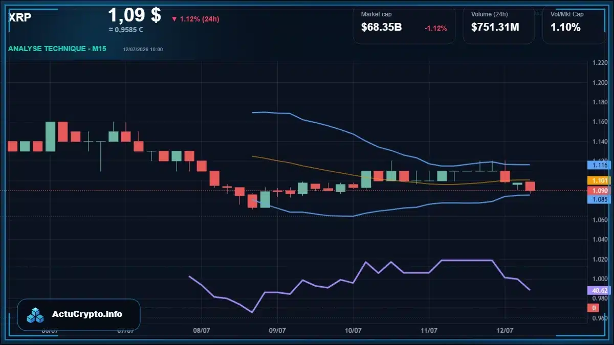 Graphique du cours XRP Analyse technique du cours XRP avec données de marché récentes