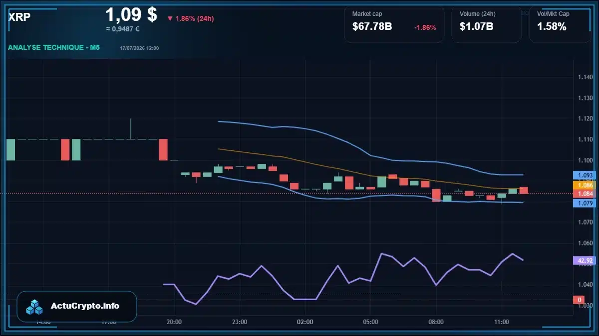 Graphique du cours XRP Analyse technique du cours XRP avec données de marché récentes