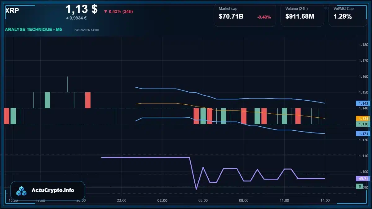 Graphique du cours XRP Analyse technique du cours XRP avec données de marché récentes