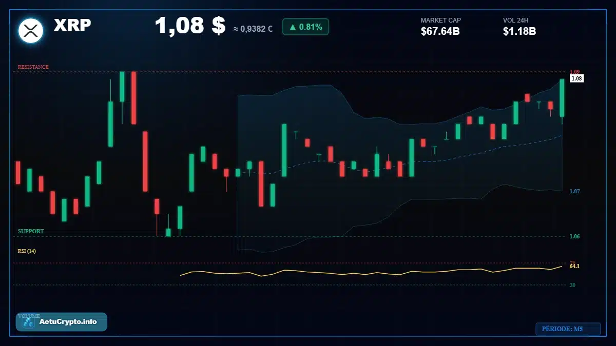 Graphique du cours XRP Analyse technique du cours XRP avec données de marché récentes