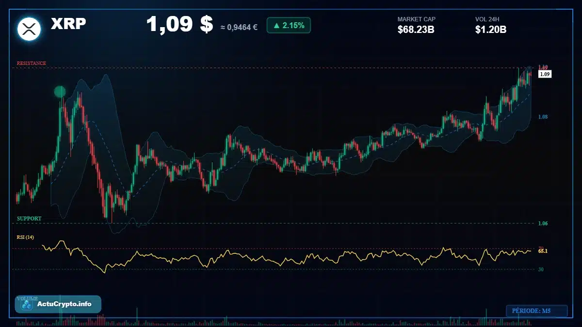 Graphique du cours XRP Analyse technique du cours XRP avec données de marché récentes
