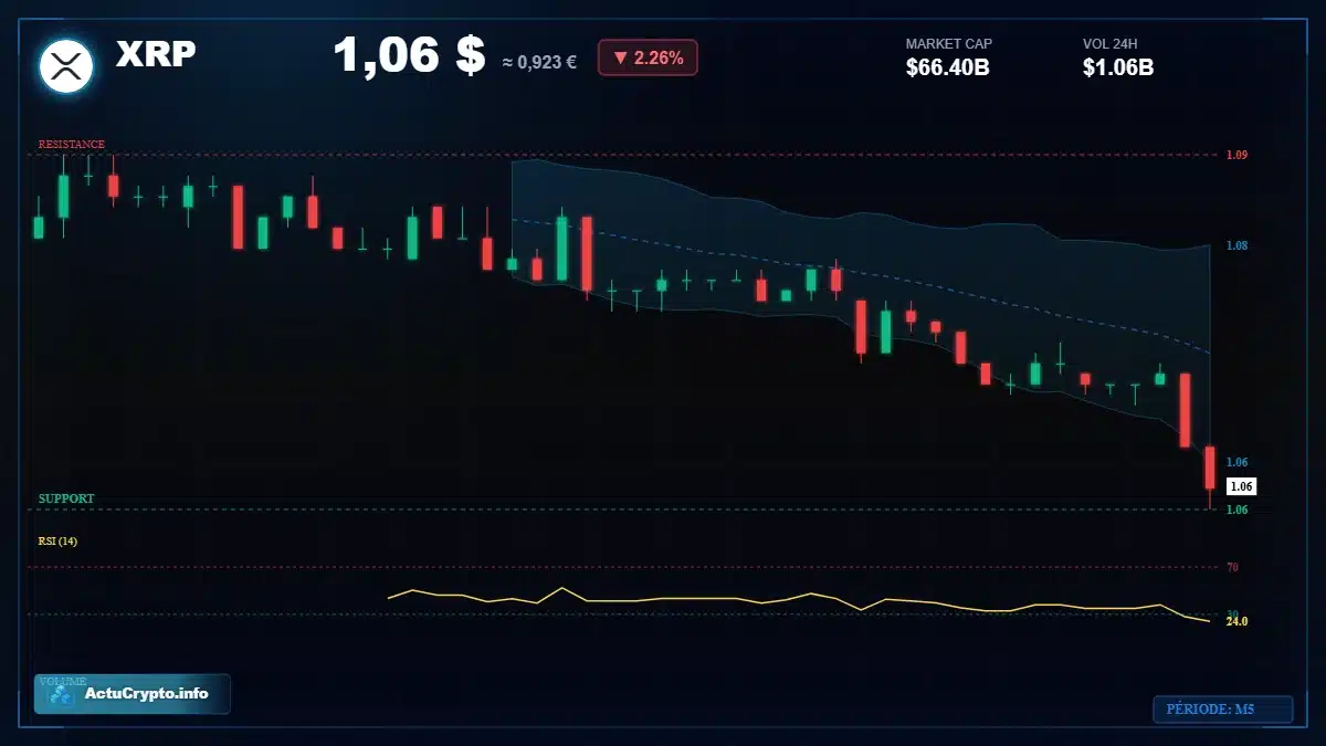 Graphique du cours XRP Analyse technique du cours XRP avec données de marché récentes