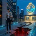 Smartphone affichant une fausse plateforme d'investissement crypto.