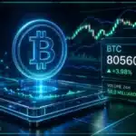 Graphique d'analyse technique du Bitcoin affichant le prix de 80560 dollars et les niveaux de résistance.