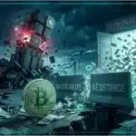 Bitcoin brillant au milieu de serveurs IA en crise