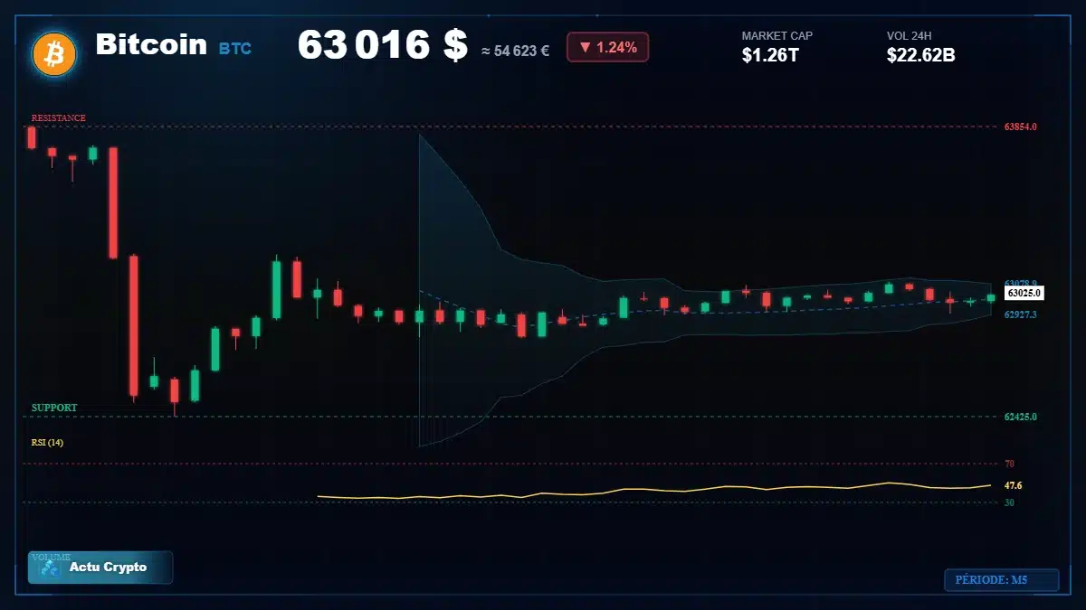 Graphique du cours Bitcoin (BTC) Analyse technique du cours Bitcoin (BTC) avec données de marché récentes