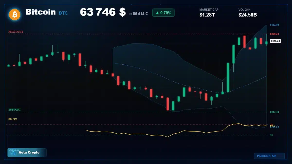Graphique du cours Bitcoin (BTC) Analyse technique du cours Bitcoin (BTC) avec données de marché récentes