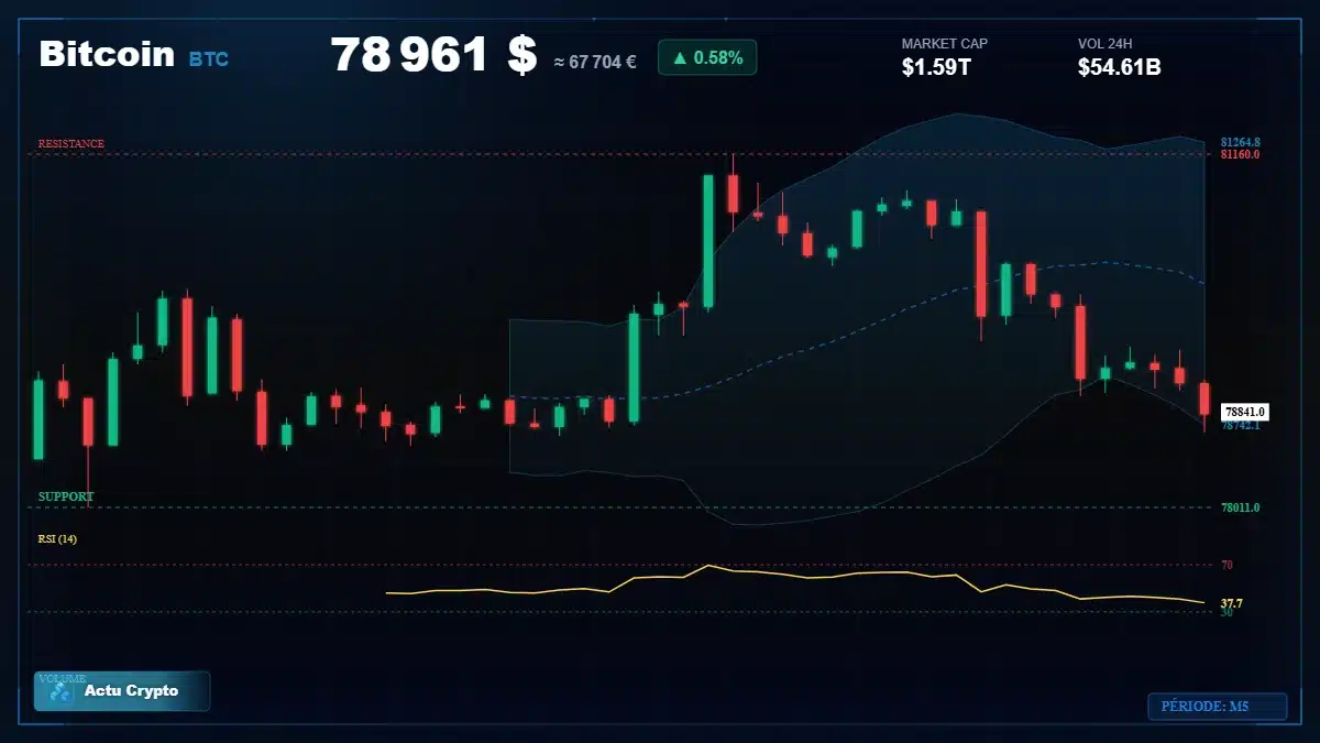 Graphique du cours Bitcoin (BTC) Analyse technique du cours Bitcoin (BTC) avec données de marché récentes