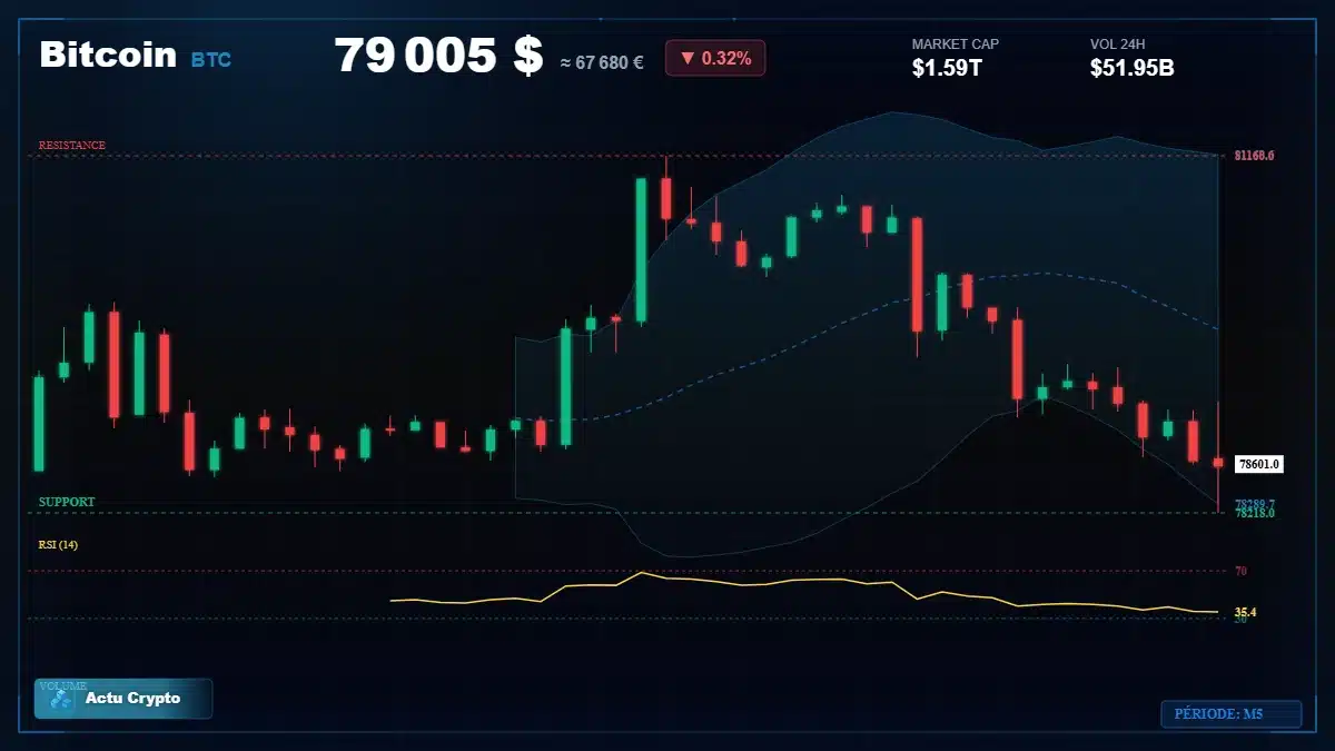 Graphique du cours Bitcoin (BTC) Analyse technique du cours Bitcoin (BTC) avec données de marché récentes