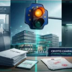 Document officiel avec un sceau rouge représentant une sanction réglementaire européenne.