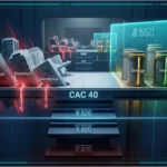 Graphique boursier affichant la baisse du CAC 40 sur un écran de trading.