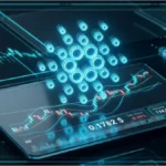 Graphique d'analyse technique montrant le jeton Cardano (ADA) testant un support critique face à une baisse de volume