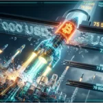 Analyse graphique du cours Bitcoin franchissant la résistance des 75 000 dollars
