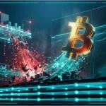 Graphique financier illustrant la hausse du cours Bitcoin face aux résistances.