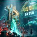 Représentation symbolique du cours Bitcoin franchissant une résistance technique majeure.