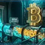 Graphique montrant les entrées nettes massives sur les ETF Bitcoin.