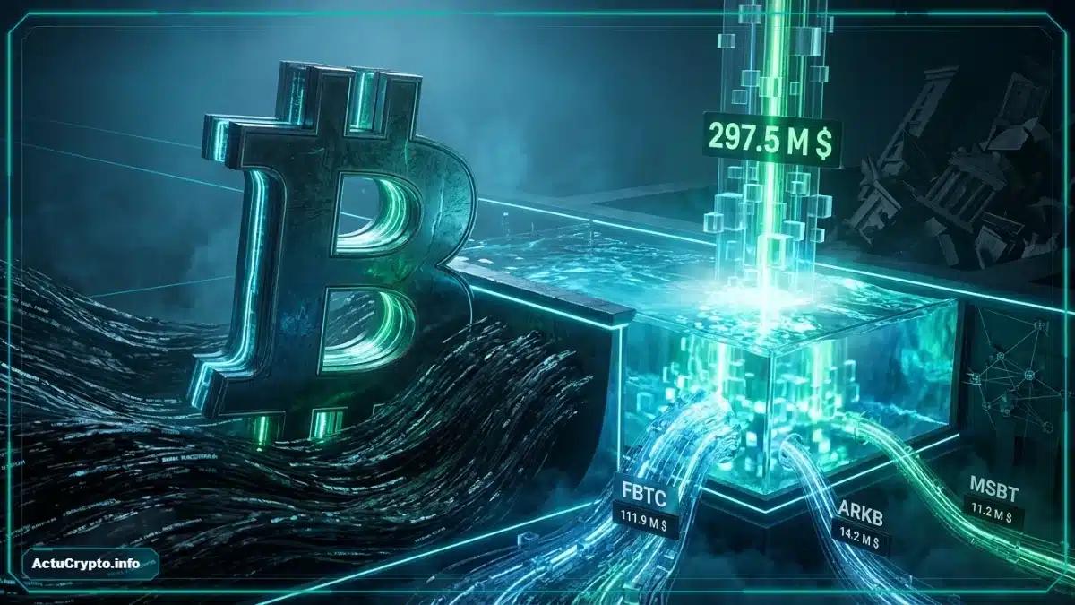 ETF Bitcoin : un afflux soudain de 297,5 millions de dollars ETF Bitcoin : un afflux soudain de 297,5 millions de dollars