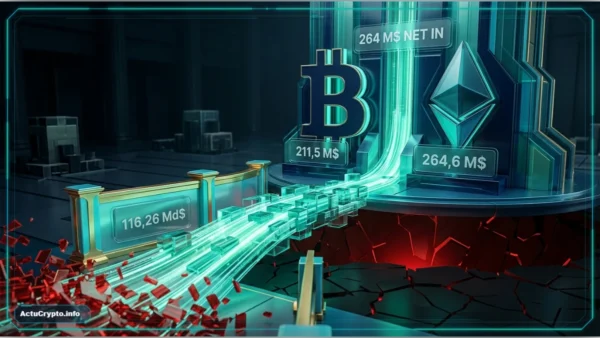 Graphique montrant les entrées nettes sur les ETF crypto.