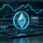 Graphique d'analyse technique de l'Ethereum affichant le prix, les volumes et l'intérêt ouvert sur le marché crypto.