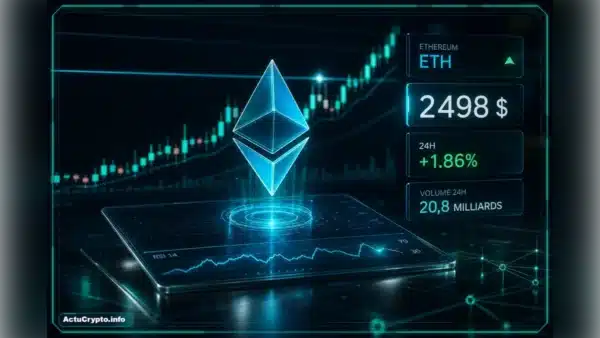 Graphique d'analyse technique montrant le prix d'Ethereum face à sa résistance