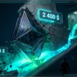 Graphique illustrant la hausse du cours Ethereum face au dollar.