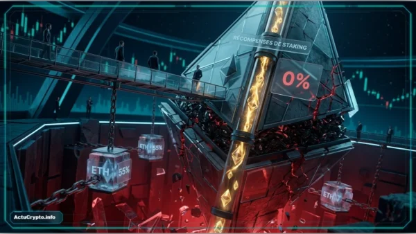 Un coffre-fort numérique futuriste affichant le logo Ethereum.