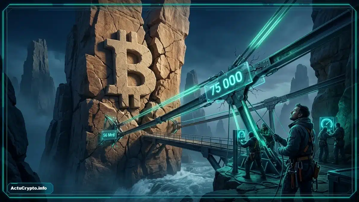 Graphique illustrant la hausse du cours Bitcoin au-dessus d'une résistance clé.