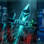 Graphique illustrant la hausse soudaine du cours Ethereum.