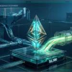 Graphique illustrant la hausse du cours Ethereum face aux retraits massifs.