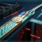 Graphique haussier montrant le Bitcoin et plusieurs altcoins.