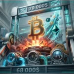 Graphique financier montrant la hausse du Bitcoin et de l'Ethereum.