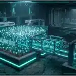 Représentation d'un transfert interne de Bitcoin dans un coffre-fort numérique sécurisé.