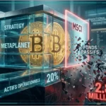 Un coffre-fort contenant des symboles Bitcoin sur un parquet boursier.
