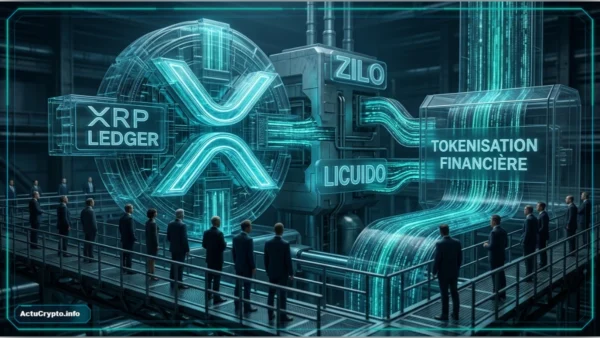 Représentation numérique du réseau Ripple connectant la finance traditionnelle.