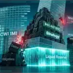 Coffre-fort symbolisant la trésorerie Bitcoin de Strategy face aux indices MSCI.