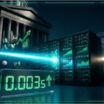 Serveurs informatiques traitant des données financières à haute vitesse.