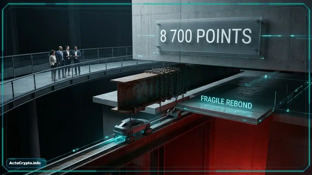 Une timide tentative de rebond bloquée sous les 8 700 points Une timide tentative de rebond bloquée sous les 8 700 points