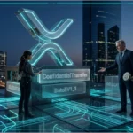 Représentation numérique du XRP Ledger et de ses nouvelles fonctions de confidentialité.