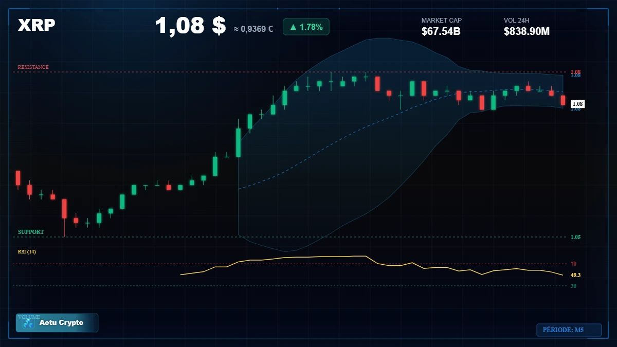 Graphique du cours XRP Analyse technique du cours XRP avec données de marché récentes