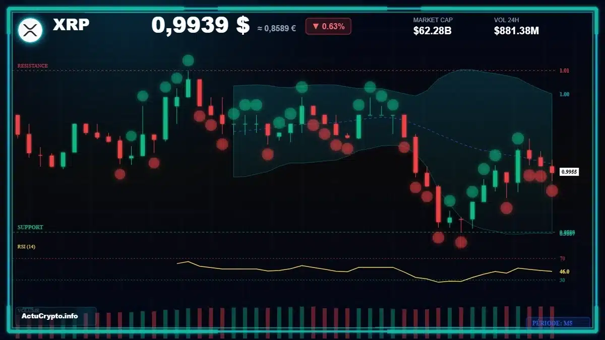Graphique du cours XRP Analyse technique du cours XRP avec données de marché récentes