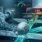 Graphique technique montrant le rebond du prix du XRP vers 1,45 dollar.