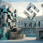 Illustration conceptuelle de la régulation européenne MiCA appliquée aux plateformes d'échange de cryptomonnaies.