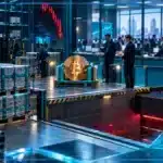 Bitcoin sur un support fissuré, illustrant le recul du BTC vers 84 500 $