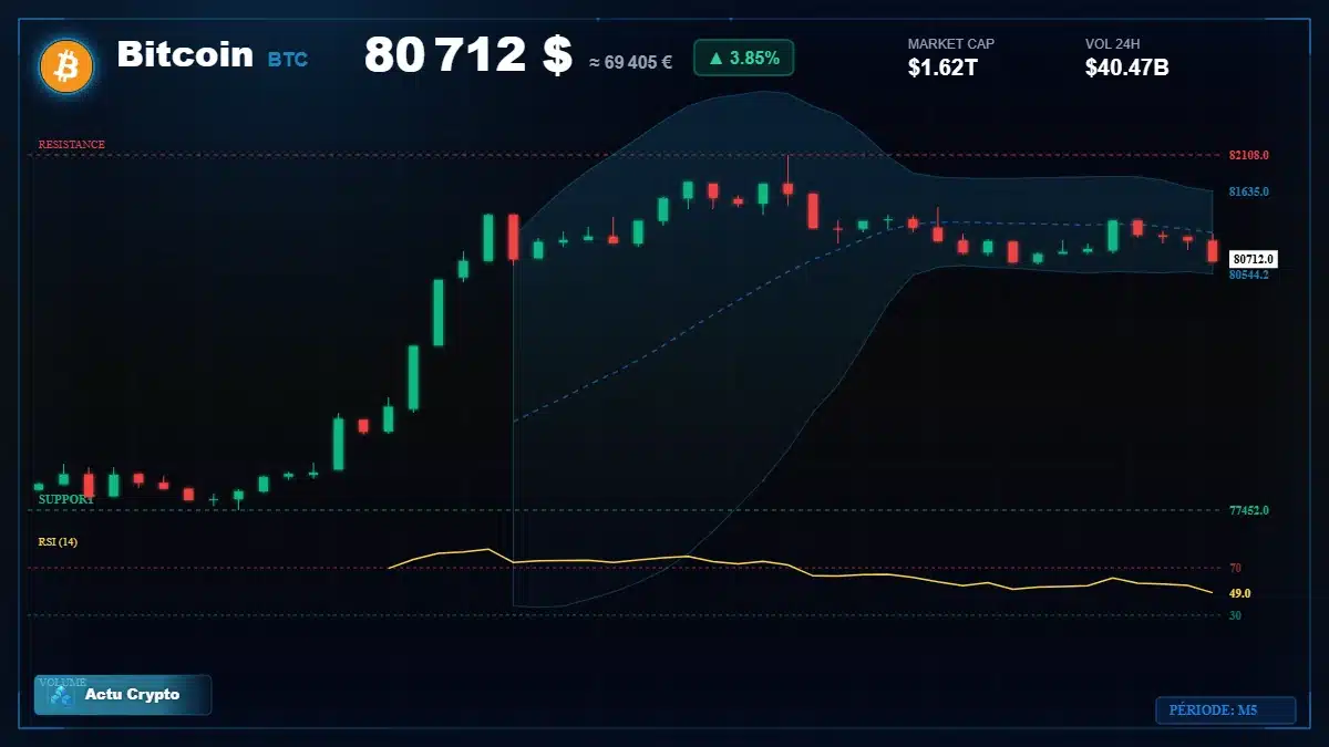 Graphique du cours Bitcoin (BTC) Analyse technique du cours Bitcoin (BTC) avec données de marché récentes