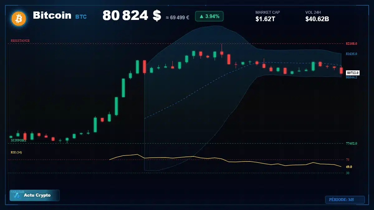 Graphique du cours Bitcoin (BTC) Analyse technique du cours Bitcoin (BTC) avec données de marché récentes