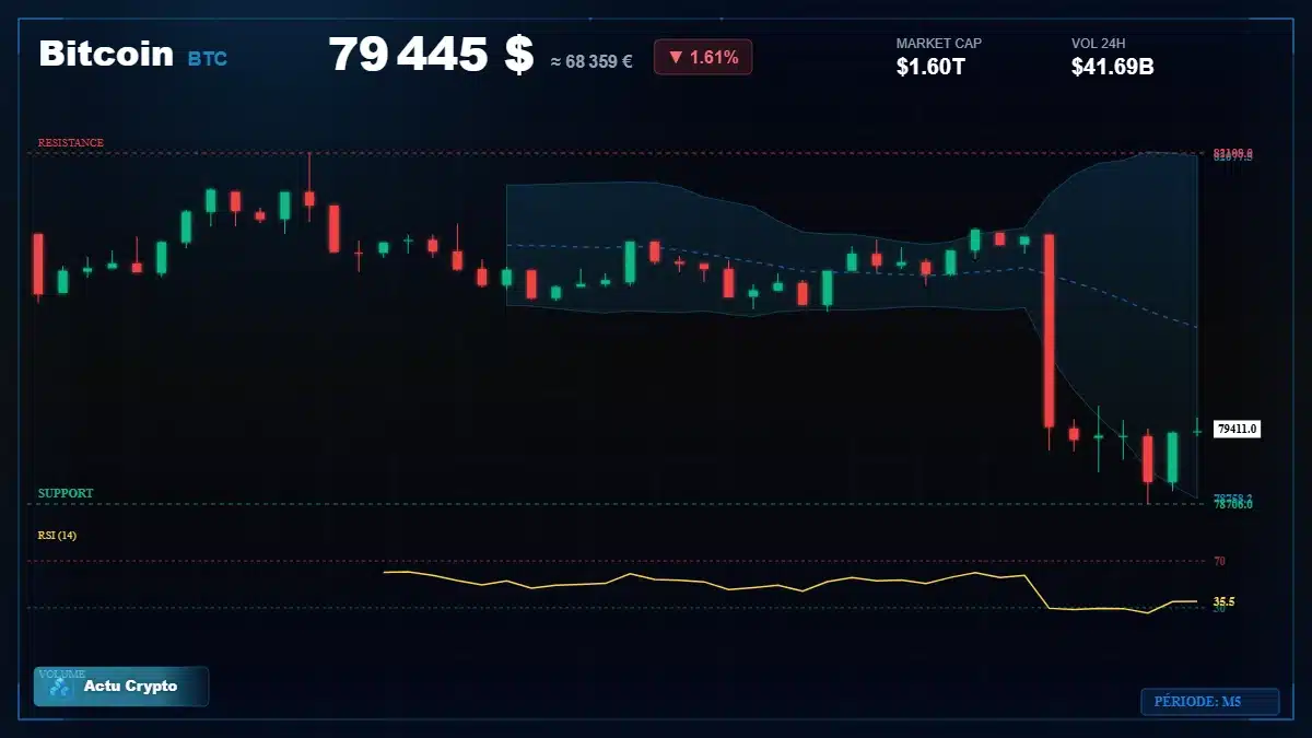 Graphique du cours Bitcoin (BTC) Analyse technique du cours Bitcoin (BTC) avec données de marché récentes