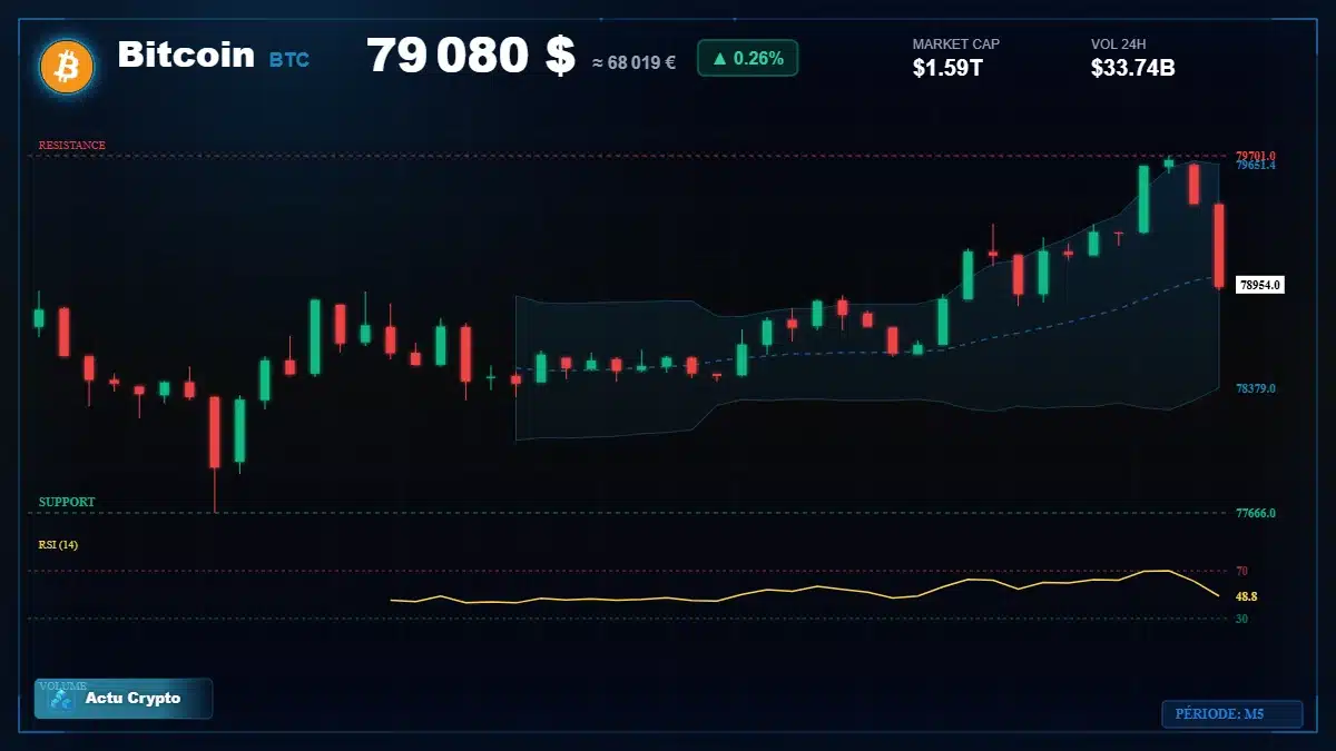 Graphique du cours Bitcoin (BTC) Analyse technique du cours Bitcoin (BTC) avec données de marché récentes