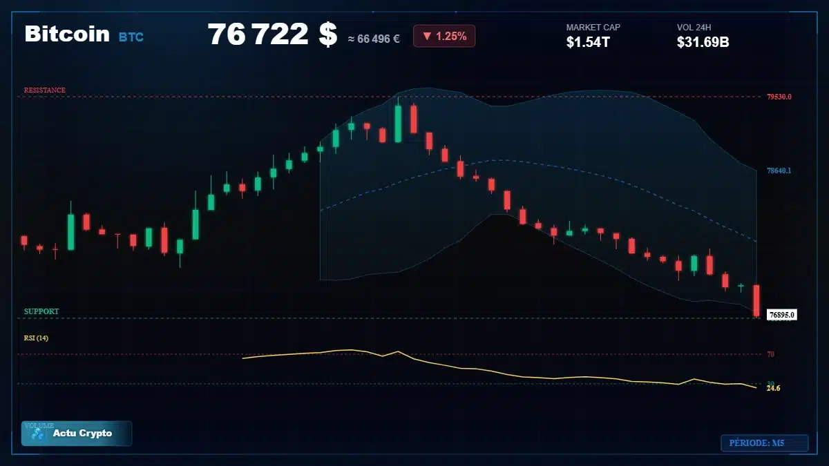 Graphique du cours Bitcoin (BTC) Analyse technique du cours Bitcoin (BTC) avec données de marché récentes