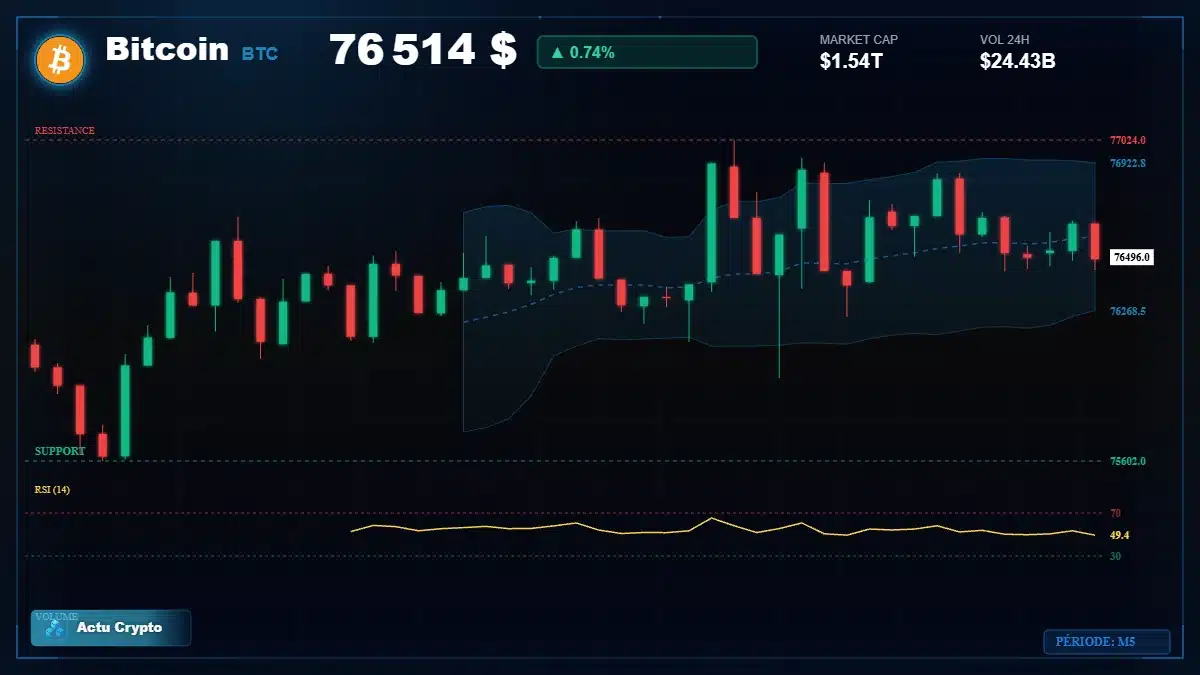 Graphique du cours Bitcoin (BTC) Analyse technique du cours Bitcoin (BTC) avec données de marché récentes
