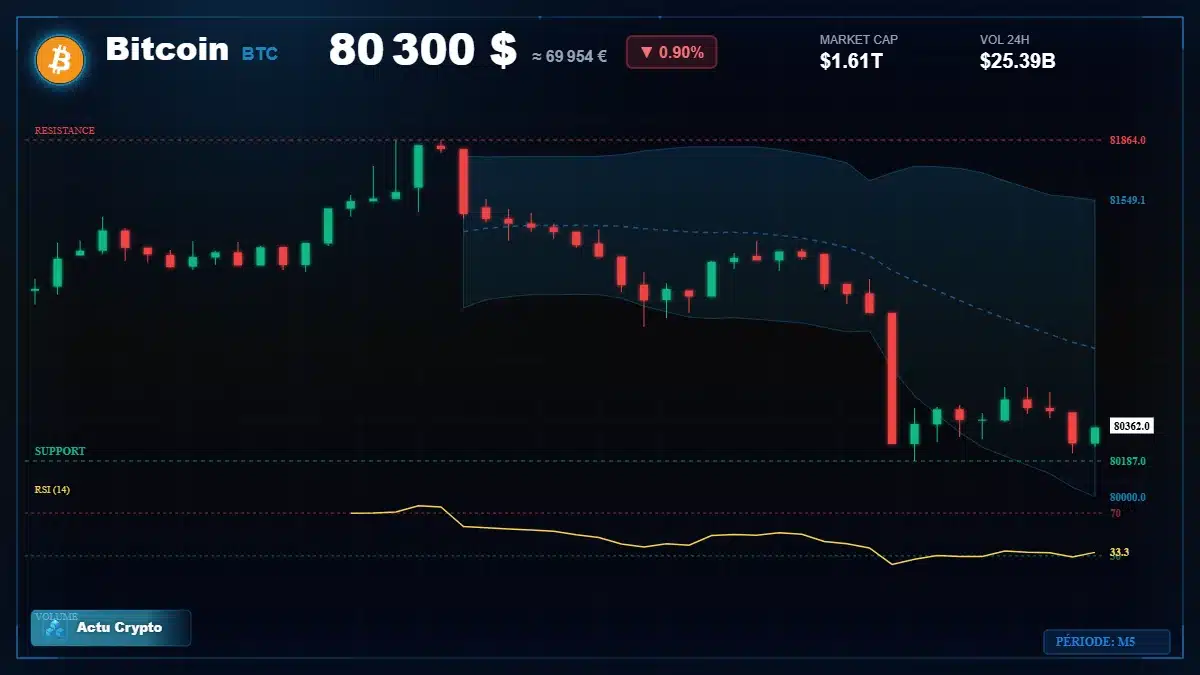 Graphique du cours Bitcoin (BTC) Analyse technique du cours Bitcoin (BTC) avec données de marché récentes